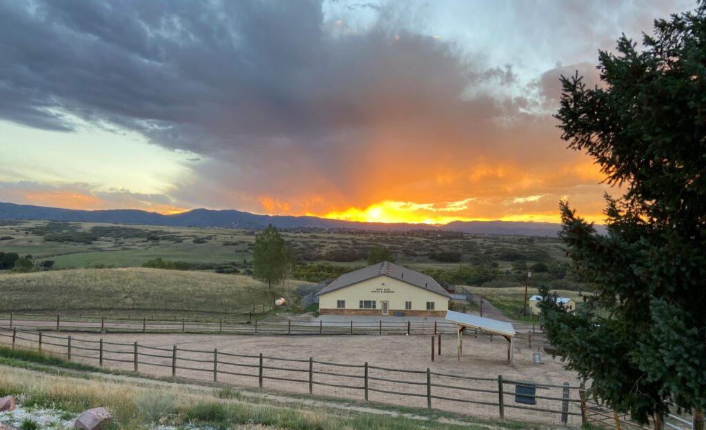 4 Paws 4 Life Rescue & Boarding facility and landscape of Sedalia, Colorado.